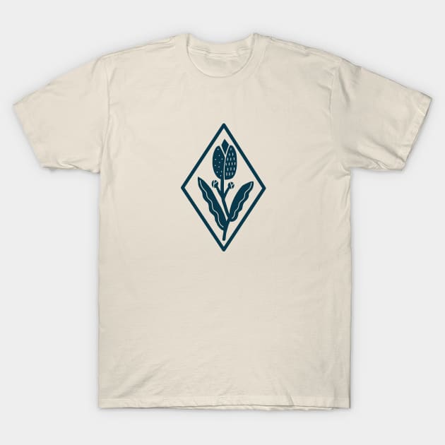 blue stylized tulip T-Shirt by Pacesyte